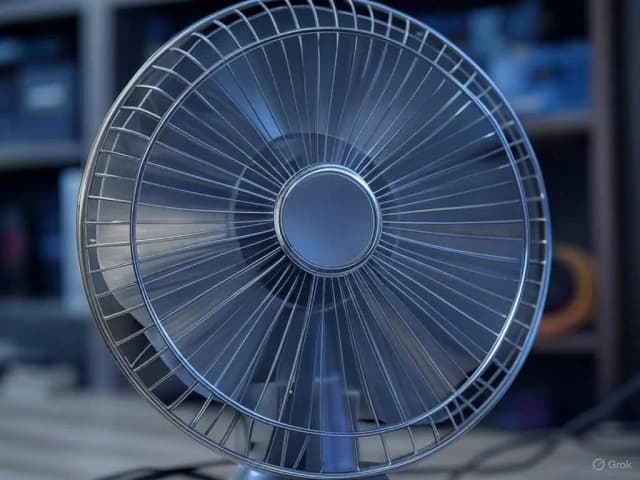 Extreme slow motion video of fan blades cutting through air