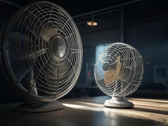 Heavy-duty industrial fan comparison test showing superior performance