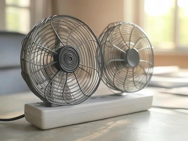 Two fans sharing a single power source with an adapter